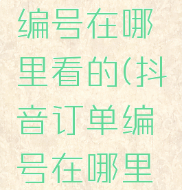 抖音订单编号在哪里看的(抖音订单编号在哪里查)