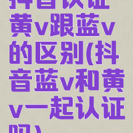 抖音认证黄v跟蓝v的区别(抖音蓝v和黄v一起认证吗)