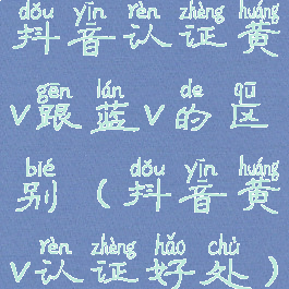 抖音认证黄v跟蓝v的区别(抖音黄v认证好处)