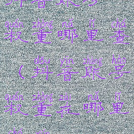 抖音账号权重哪里查(抖音账号权重在哪里查询)