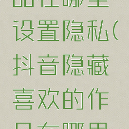 抖音隐藏喜欢的作品在哪里设置隐私(抖音隐藏喜欢的作品在哪里设置隐私权限)