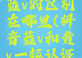 抖音黄v和蓝v的区别在哪里(抖音蓝v和黄v一起认证吗)