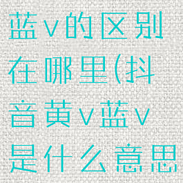 抖音黄v和蓝v的区别在哪里(抖音黄v蓝v是什么意思)