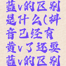 抖音黄v和蓝v的区别是什么(抖音已经有黄v了还要蓝v的区别)