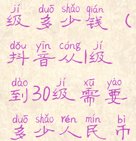 抖音1级到31级多少钱(抖音从1级到30级需要多少人民币)