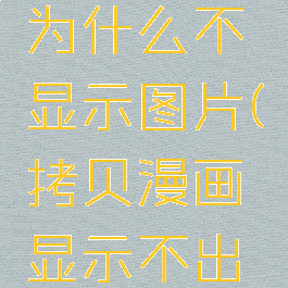 拷贝漫画为什么不显示图片(拷贝漫画显示不出来)