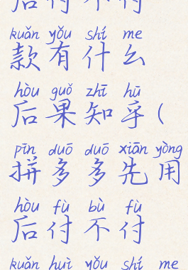 拼多多先用后付不付款有什么后果知乎(拼多多先用后付不付款会有什么后果)