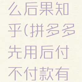 拼多多先用后付不付款有什么后果知乎(拼多多先用后付不付款有什么后果知乎怎么回事)