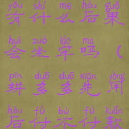 拼多多先用后付不付款有什么后果会坐牢吗(拼多多先用后付不付款会不会封号)