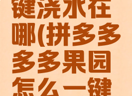 拼多多多多果园一键浇水在哪(拼多多多多果园怎么一键把所有水浇完)
