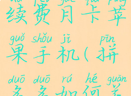 拼多多怎么关闭自动续费月卡苹果手机(拼多多如何关闭续费月卡)