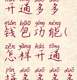 拼多多怎么开通多多钱包功能(怎样开通拼多多多多钱包)