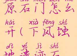 柯库皮雪原石门怎么开(下风蚀地遗迹石门怎么进)