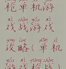 枪单机游戏战游戏攻略(单机游戏枪战)