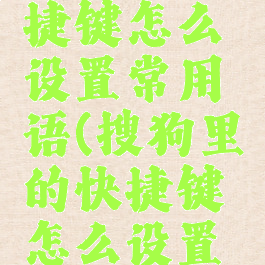 搜狗的快捷键怎么设置常用语(搜狗里的快捷键怎么设置内容)