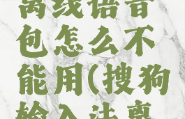 搜狗翻译离线语音包怎么不能用(搜狗输入法离线翻译)