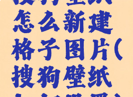 搜狗壁纸怎么新建格子图片(搜狗壁纸如何设置)