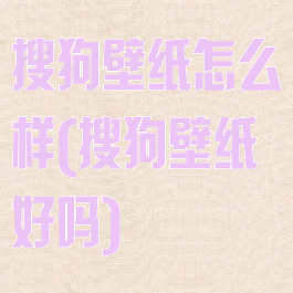 搜狗壁纸怎么样(搜狗壁纸好吗)