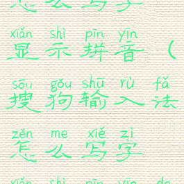 搜狗输入法怎么写字显示拼音(搜狗输入法怎么写字显示拼音的)