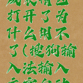 搜狗输入法打字生成表情包打开了为什么用不了(搜狗输入法输入文字自动生成表情包)