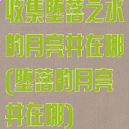 收集堕落之水的月亮井在哪(堕落的月亮井在哪)