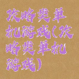 攻略类单机游戏(攻略类单机游戏)