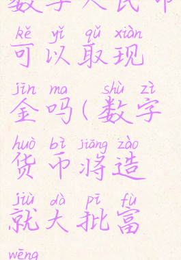 数字人民币可以取现金吗(数字货币将造就大批富翁)