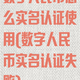 数字人民币怎么实名认证使用(数字人民币实名认证失败)