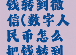 数字人民币怎么把钱转到微信(数字人民币怎么把钱转到微信零钱里)