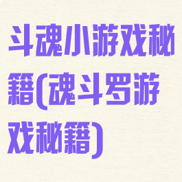 斗魂小游戏秘籍(魂斗罗游戏秘籍)