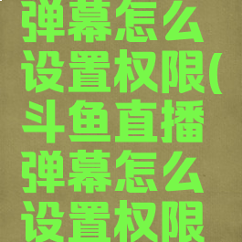 斗鱼直播弹幕怎么设置权限(斗鱼直播弹幕怎么设置权限提醒)