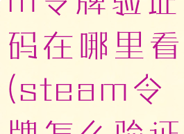 新版steam令牌验证码在哪里看(steam令牌怎么验证)