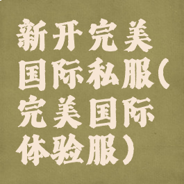 新开完美国际私服(完美国际体验服)