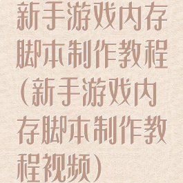 新手游戏内存脚本制作教程(新手游戏内存脚本制作教程视频)