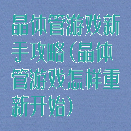 晶体管游戏新手攻略(晶体管游戏怎样重新开始)
