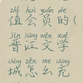 晋江文学城怎么充值会员的(晋江文学城怎么充值会员的钱)