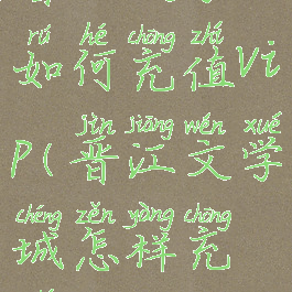 晋江文学如何充值vip(晋江文学城怎样充值vip)