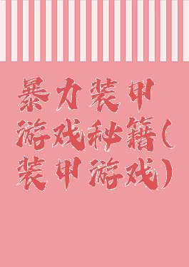 暴力装甲游戏秘籍(装甲游戏)
