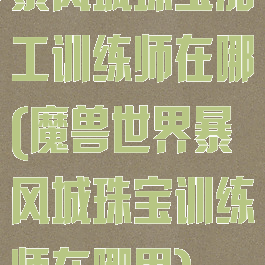 暴风城珠宝加工训练师在哪(魔兽世界暴风城珠宝训练师在哪里)