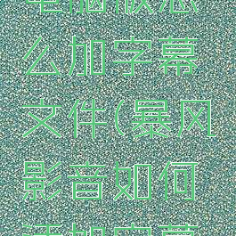 暴风影音电脑版怎么加字幕文件(暴风影音如何添加字幕文件)