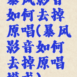 暴风影音如何去掉原唱(暴风影音如何去掉原唱模式)
