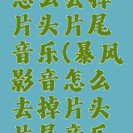 暴风影音怎么去掉片头片尾音乐(暴风影音怎么去掉片头片尾音乐声音)