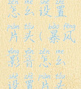 暴风影音怎么设置片头(暴风影音怎么设置片头文字)