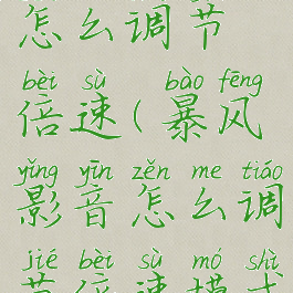 暴风影音怎么调节倍速(暴风影音怎么调节倍速模式)