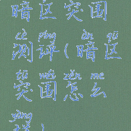 暗区突围测评(暗区突围怎么样)