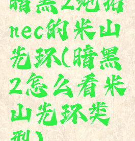暗黑2纯招nec的米山光环(暗黑2怎么看米山光环类型)