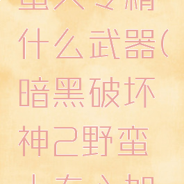 暗黑2野蛮人专精什么武器(暗黑破坏神2野蛮人专心加点)