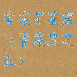 曹操别嚣张(曹操太无耻)