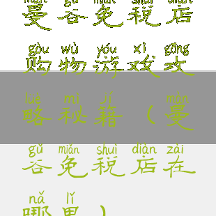 曼谷免税店购物游戏攻略秘籍(曼谷免税店在哪里)