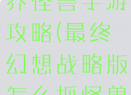 最终幻想世界怪兽手游攻略(最终幻想战略版怎么抓怪兽)